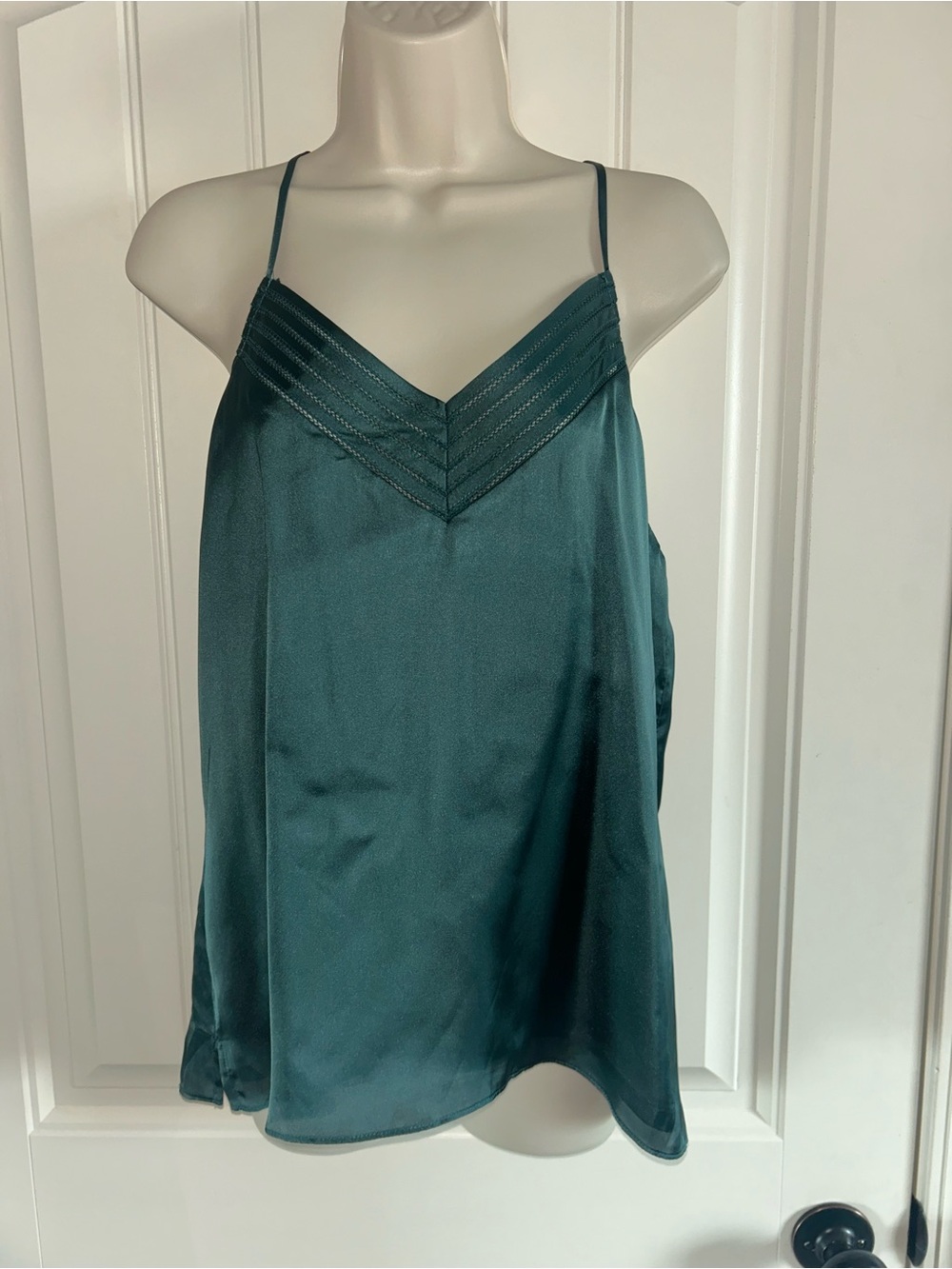 NEW Socialite Teal Satin V-Neck Camisole Sz M